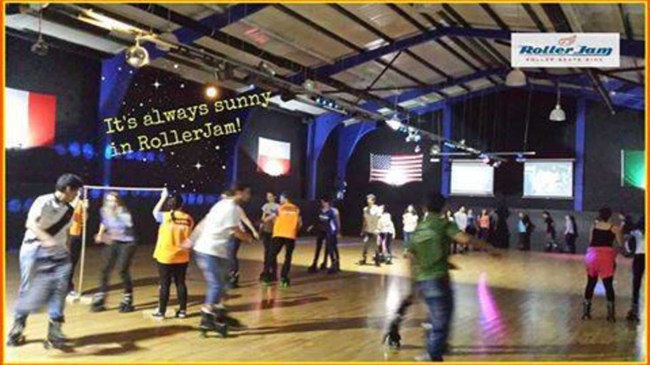 People rollerskating at Roller Jam in Ballysimon
