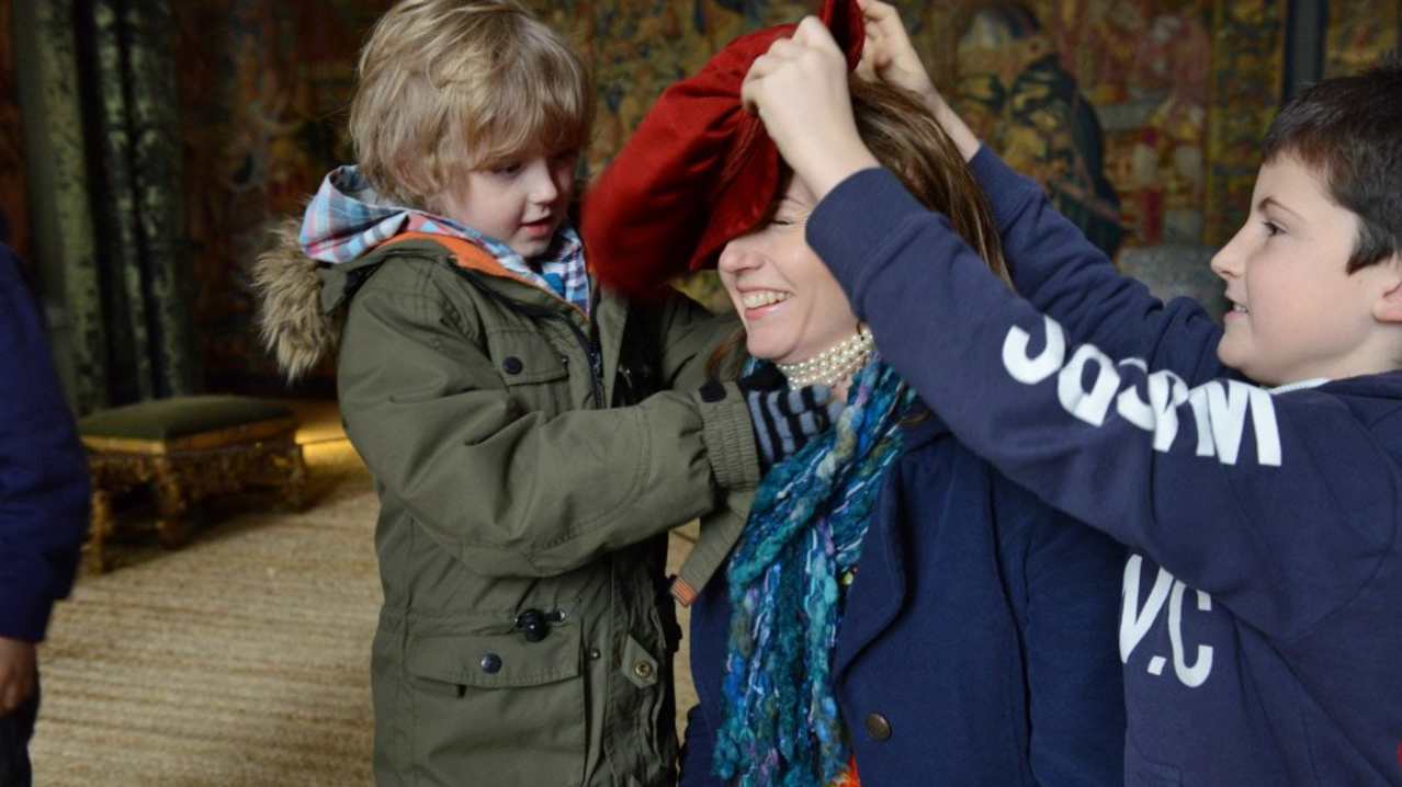 Family playing dress up at Hardwick Hall Family playing dress up at Hardwick Hall