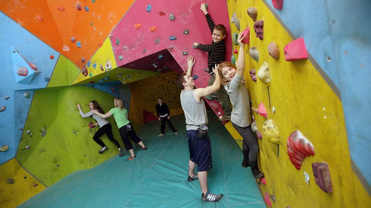 Kids climbing at Prudhoe Waterworld
