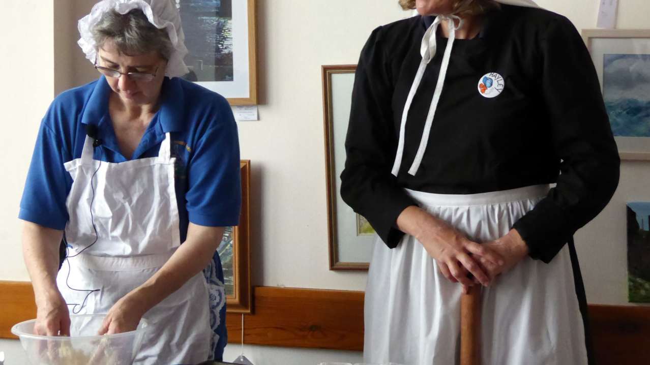 Woman baking at Geevor Tin Mine in Penzance