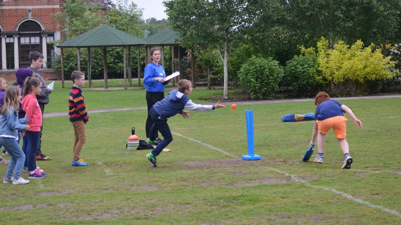 Kids playing cricket at Supercamps in Shrewsbury Kids playing cricket at Supercamps in Shrewsbury