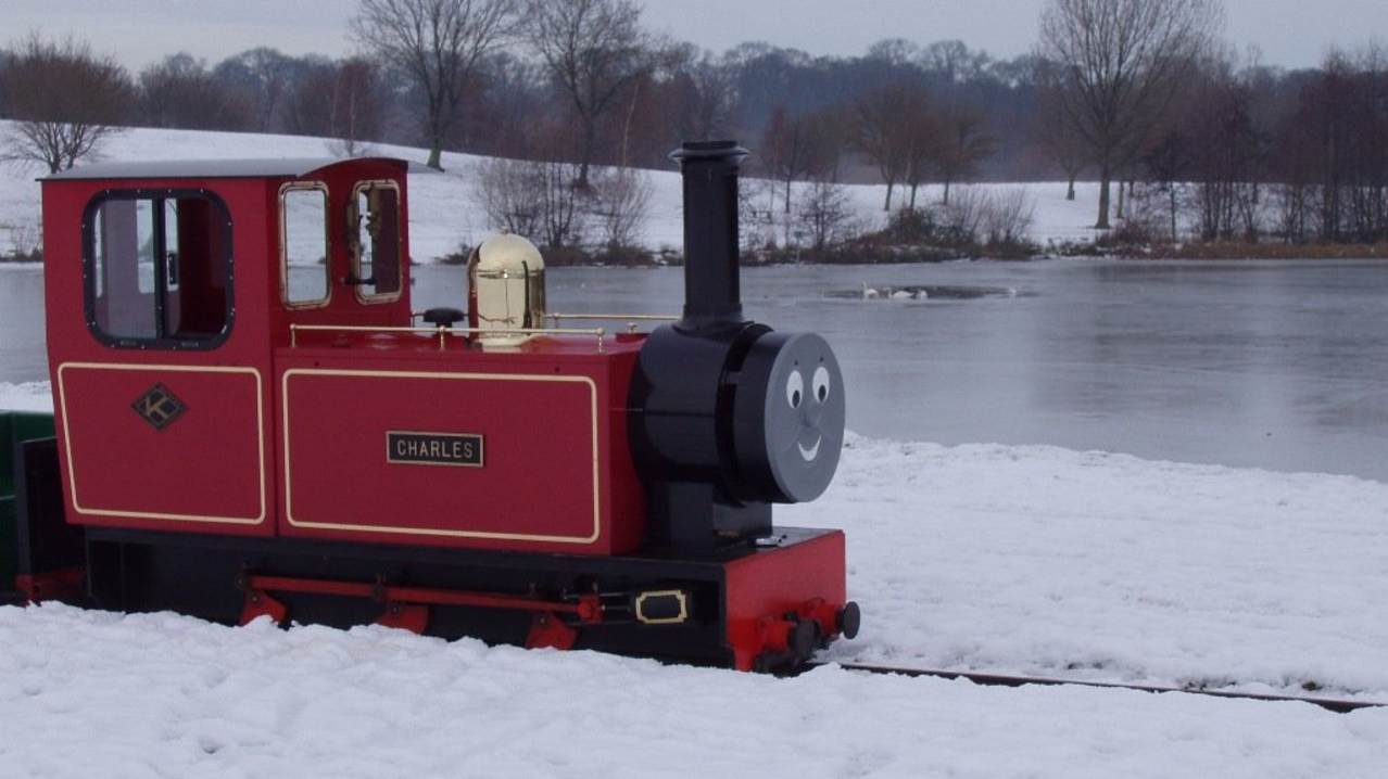 Train at Ferry Meadows Railway in Peterborough Train at Ferry Meadows Railway in Peterborough