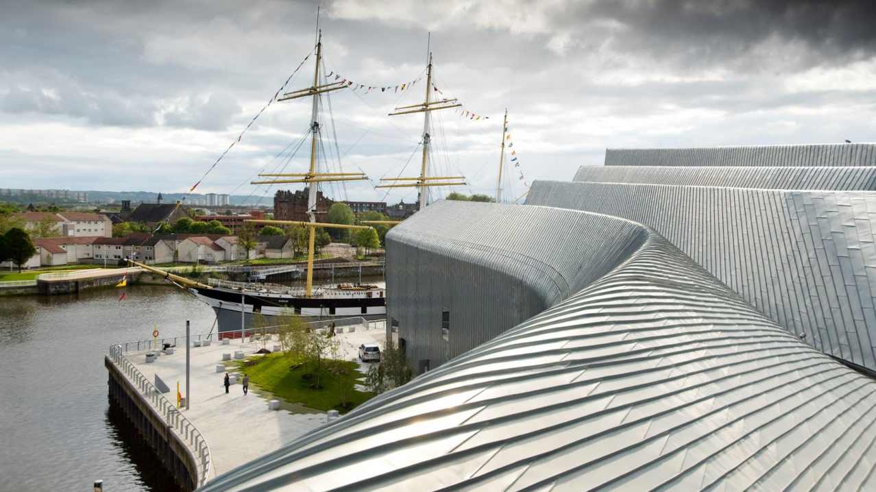 Roof top view of Glasgow Riverside Museum Roof top view of Glasgow Riverside Museum