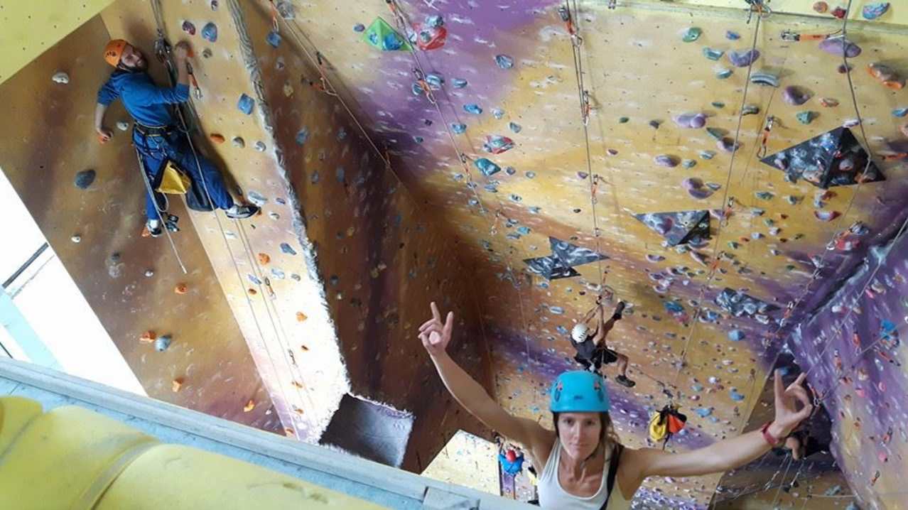 People climbing at Lakeland Climbing Centre in Kendal
