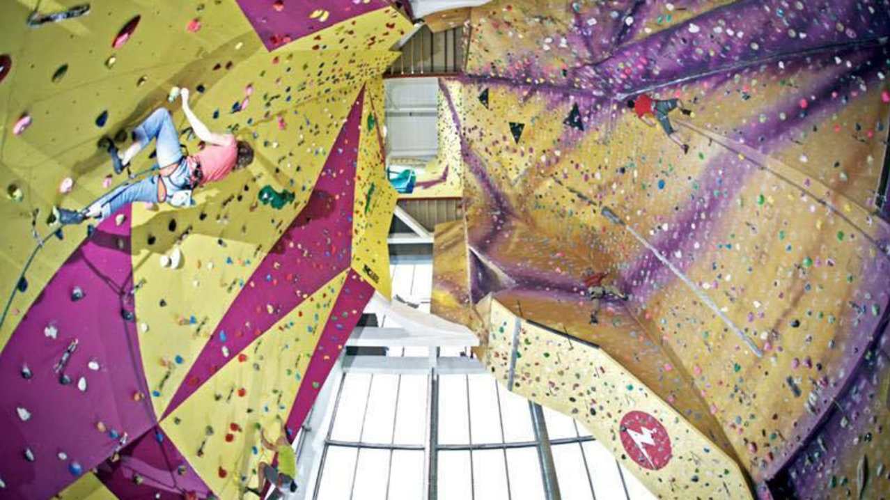 People climbing at Lakeland Climbing Centre in Kendal