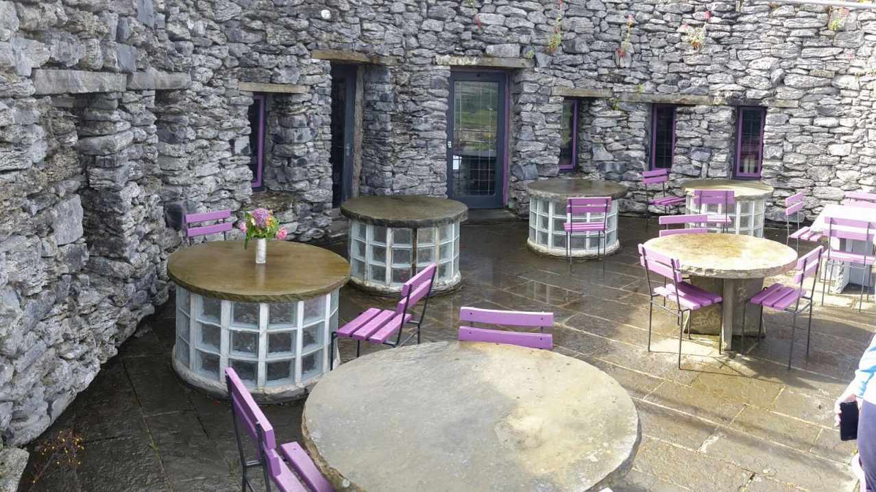 Seating area at Aillwee Cave in Ballyvaughan Seating area at Aillwee Cave in Ballyvaughan