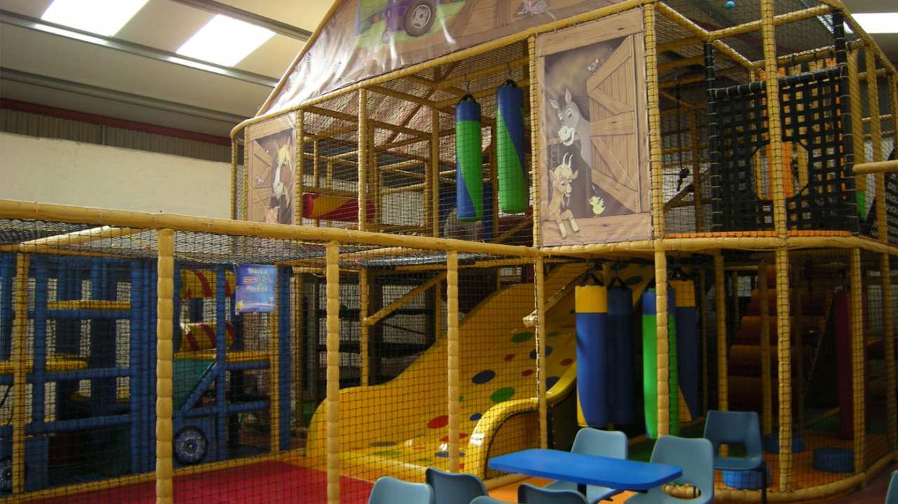 Indoor soft play frame at Cholderton Charlies Farm in Salisbury
