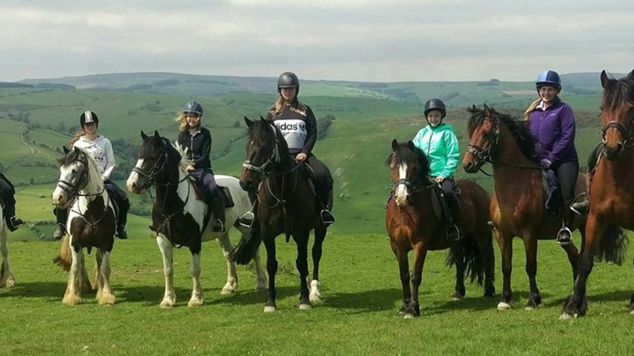 Horse riders at Springhill Farm Riding Stables in Oswestry Horse riders at Springhill Farm Riding Stables in Oswestry