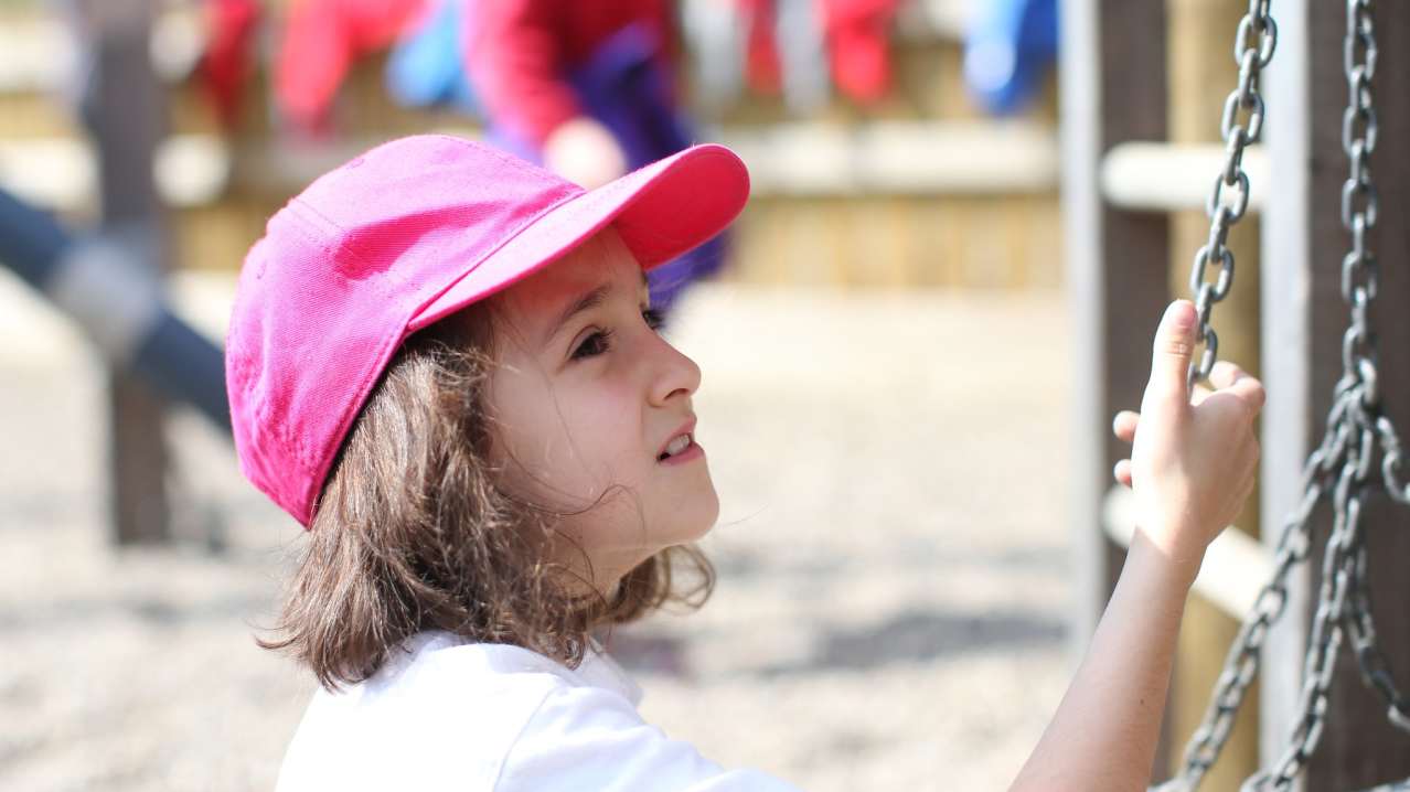 Girl on playground at Killhope Lead Mining Museum in Bishop Auckland