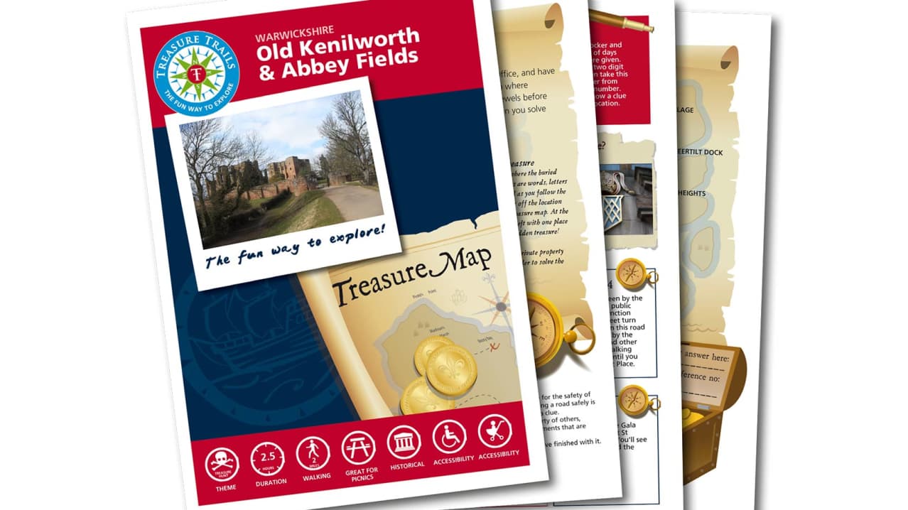 Map and booklet for Old Kenilworth & Abbey Fields Treasure Hunt Trail