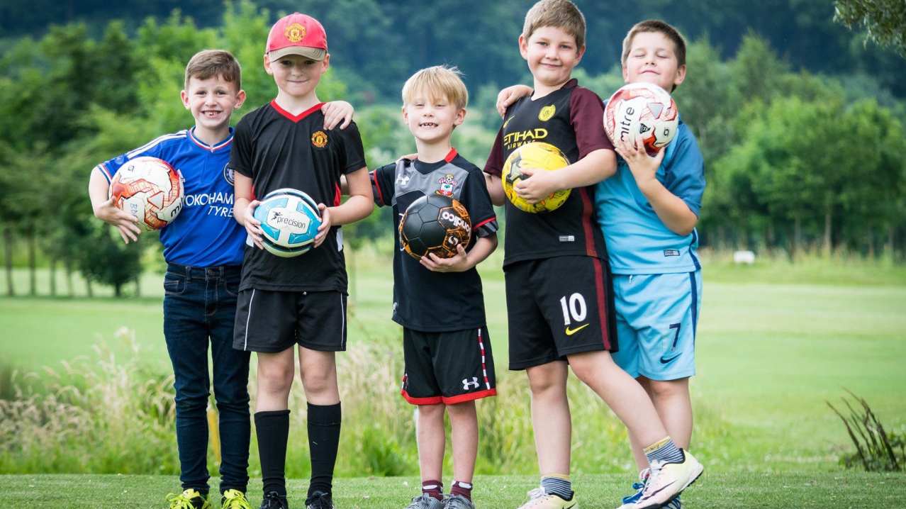 Boys at Footgolf at Basset Down Golf Complex at Swindon Boys at Footgolf at Basset Down Golf Complex at Swindon