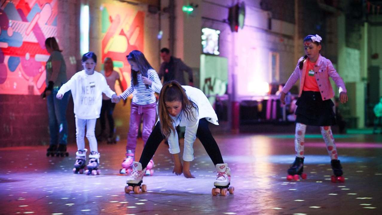 Kids rollerskating at RollerStop Roller Rink in Glasgow Kids rollerskating at RollerStop Roller Rink in Glasgow