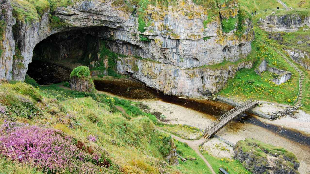 Outside view of Smoo Cave in Durness Outside view of Smoo Cave in Durness