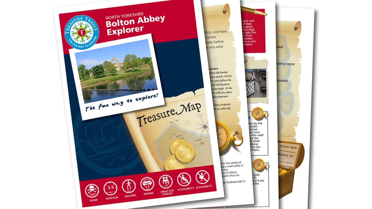 Map and booklet for Bolton Abbey Treasure Hunt Trail