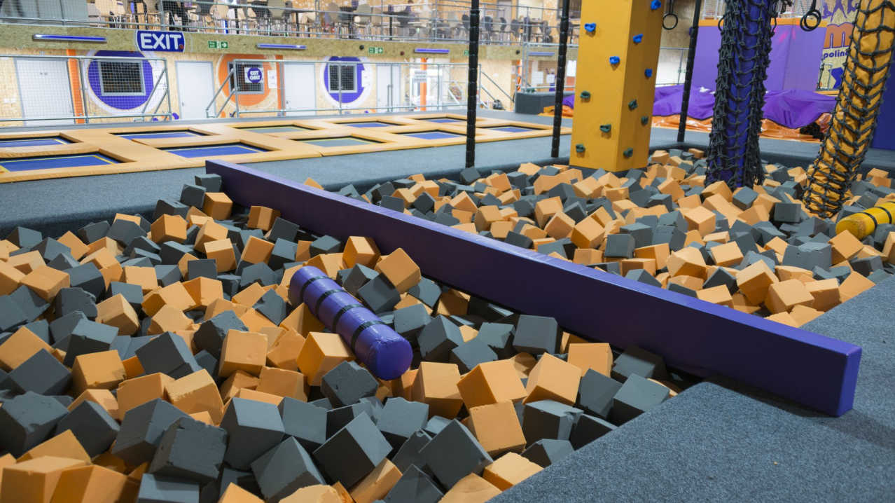 Foam pit at i-Jump Trampoline Park in Mansfield Woodhouse