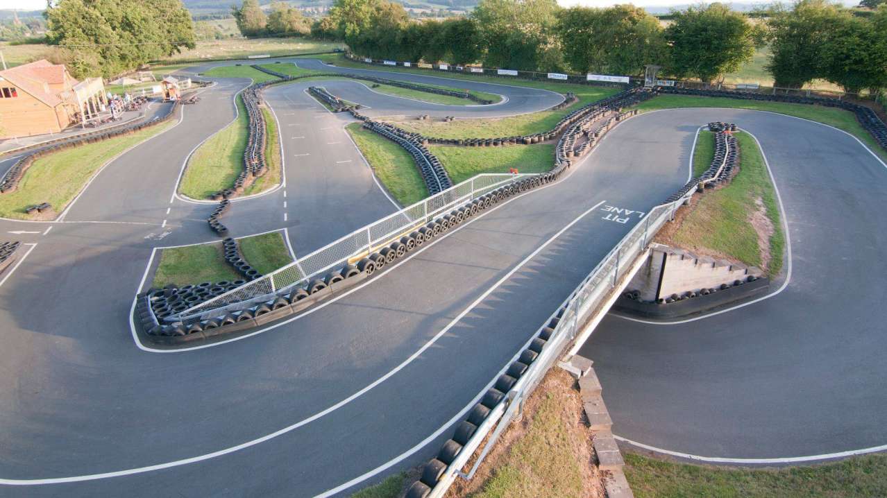 Outdoor go kart racing track at Herefordshire Raceway in Weobley Outdoor go kart racing track at Herefordshire Raceway in Weobley