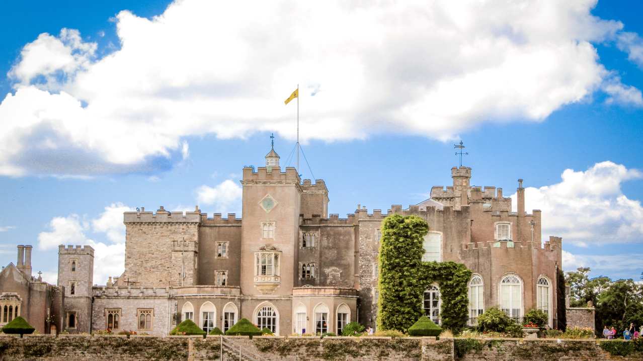 Outside view of Powderham Castle in Exeter
