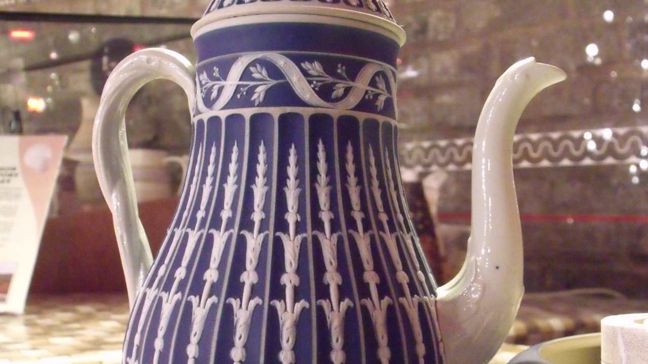A pottery teapot at the Dudson Museum A pottery teapot at the Dudson Museum