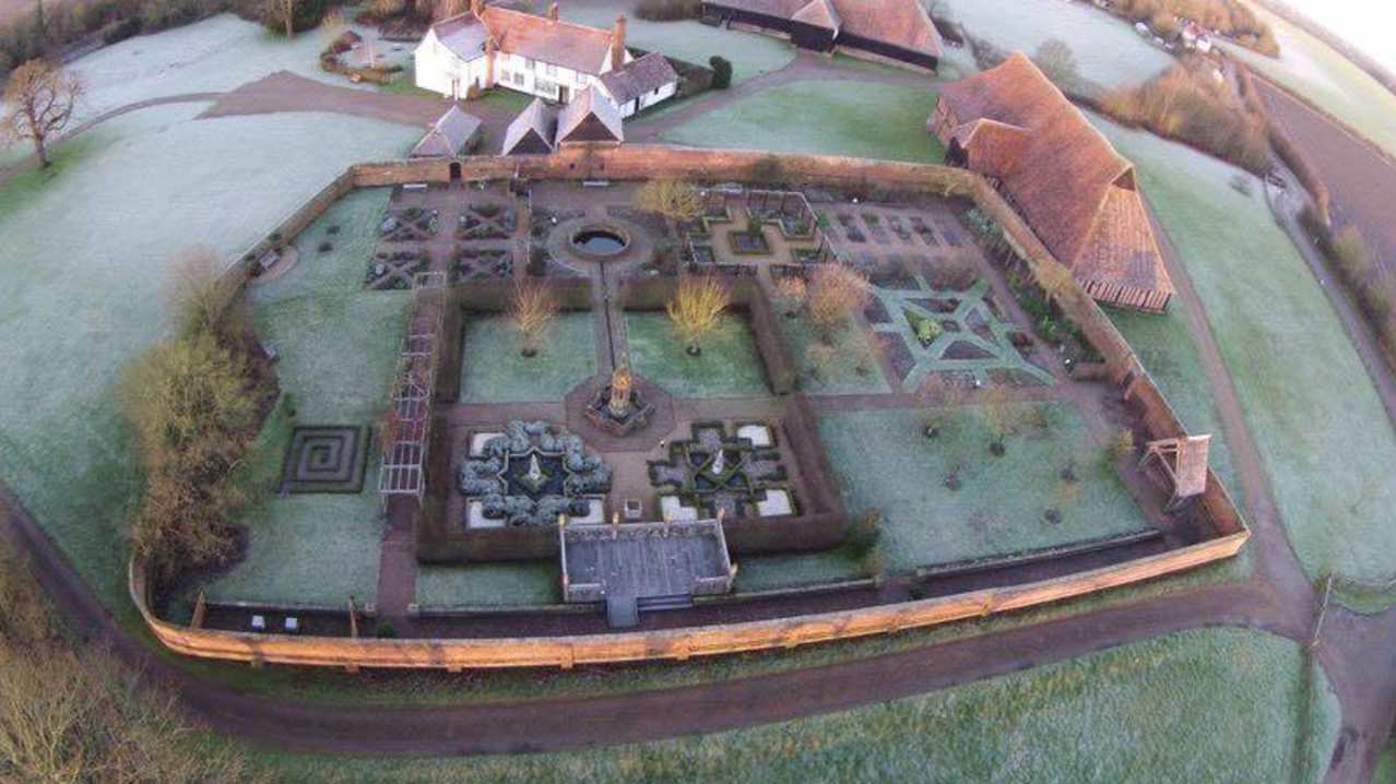 Aerial view of The Cressing Temple Barns in Braintree