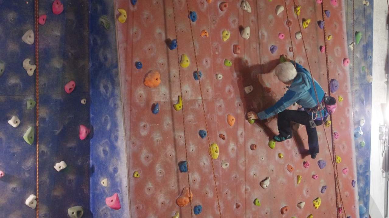 Man climbing at Awesome Walls Climbing Liverpool