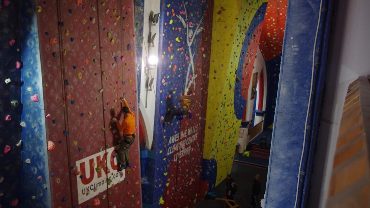People climbing at Awesome Walls Climbing Liverpool