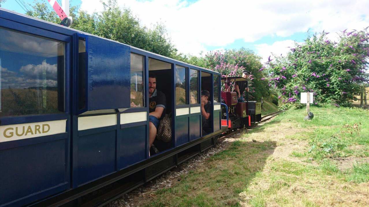 Carriage train at Sherwood Forest Railway in Edwinstowe Carriage train at Sherwood Forest Railway in Edwinstowe
