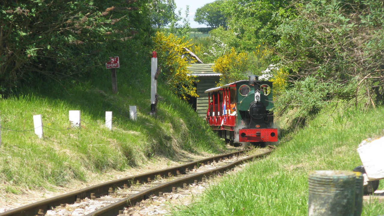 Train at Sherwood Forest Railway in Edwinstowe Train at Sherwood Forest Railway in Edwinstowe