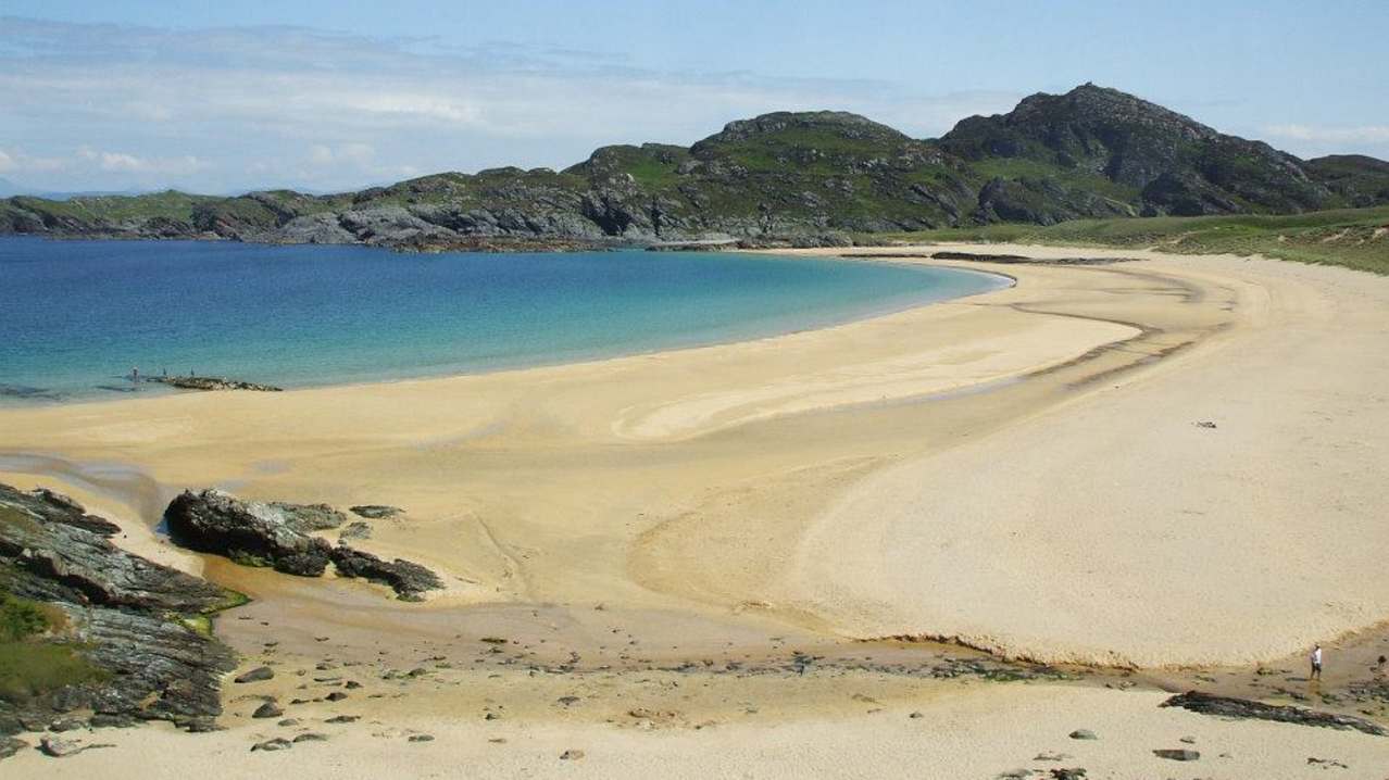 Hill top view of Kiloran Beach in Isle of Colonsay Hill top view of Kiloran Beach in Isle of Colonsay
