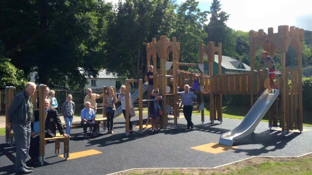 Families on playground at Bicclescombe Park in Ilfracombe Families on playground at Bicclescombe Park in Ilfracombe