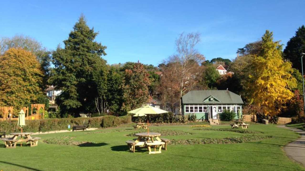 Picnic tables at Bicclescombe Park in Ilfracombe Picnic tables at Bicclescombe Park in Ilfracombe