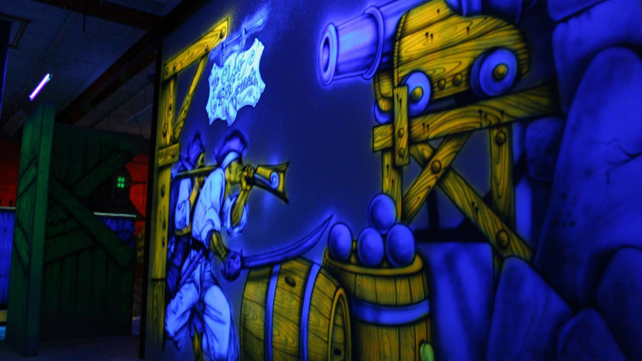 Painted wall at Monkey Madness Christchurch