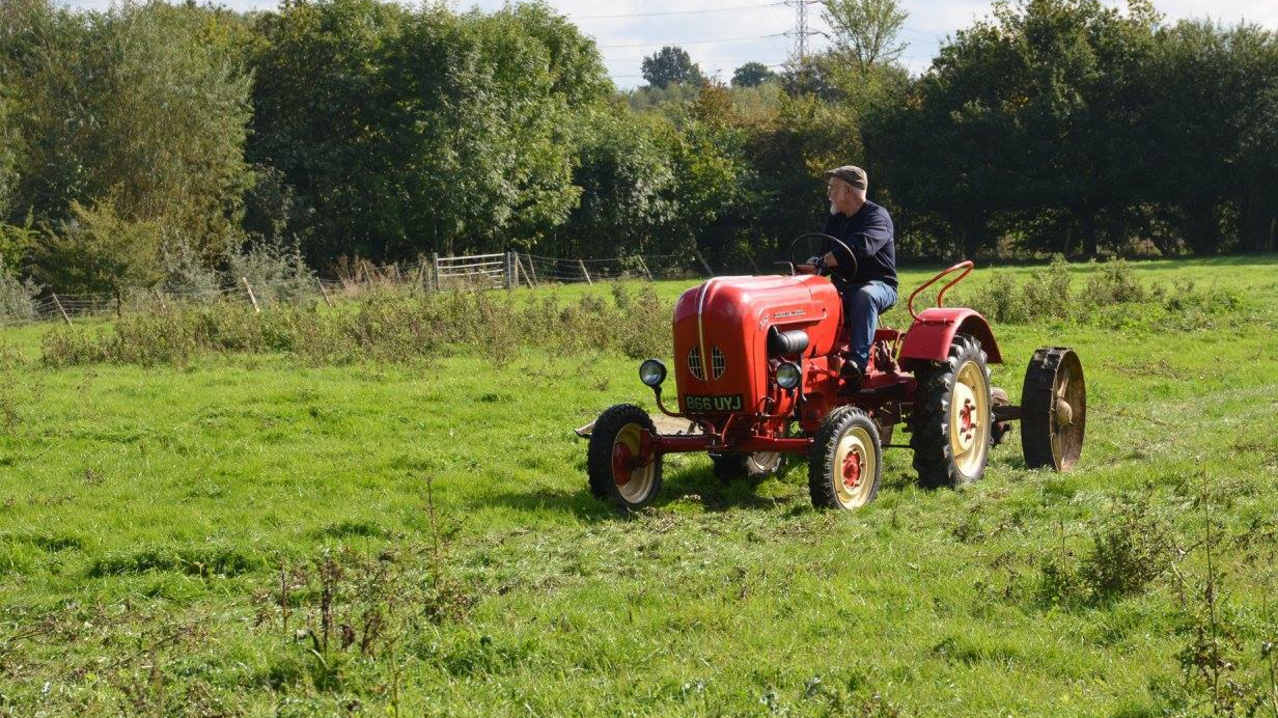 Man in tractor at Northycote Farm and Country Park in Wolverhampton