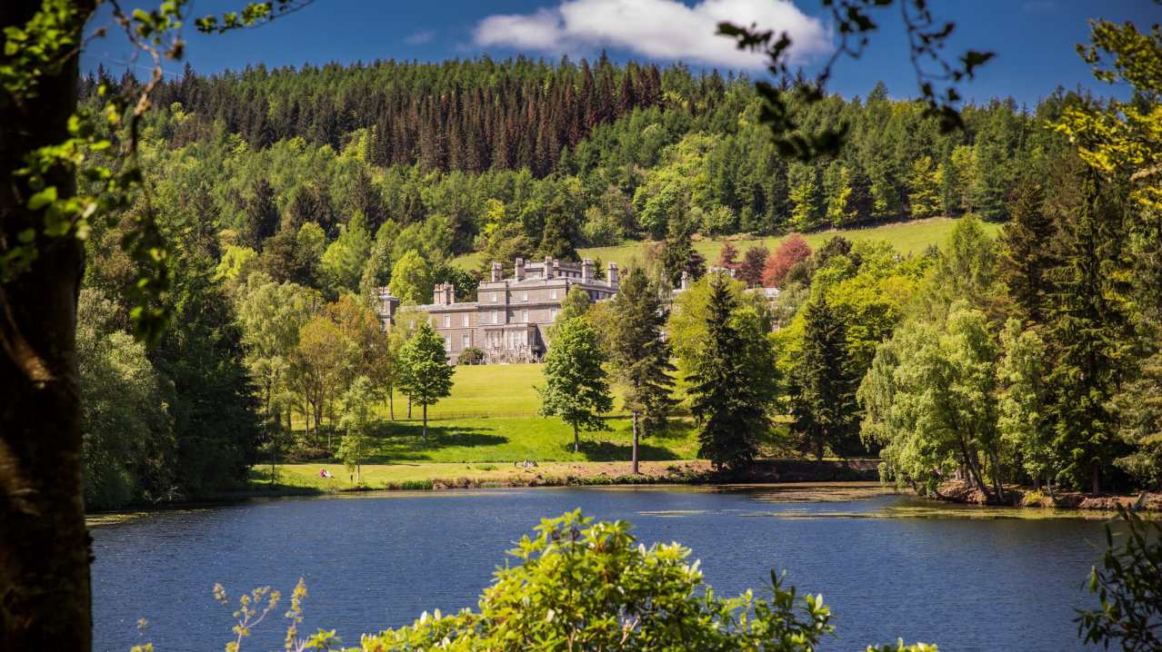 Lake at Bowhill House and County Estate in Selkirk