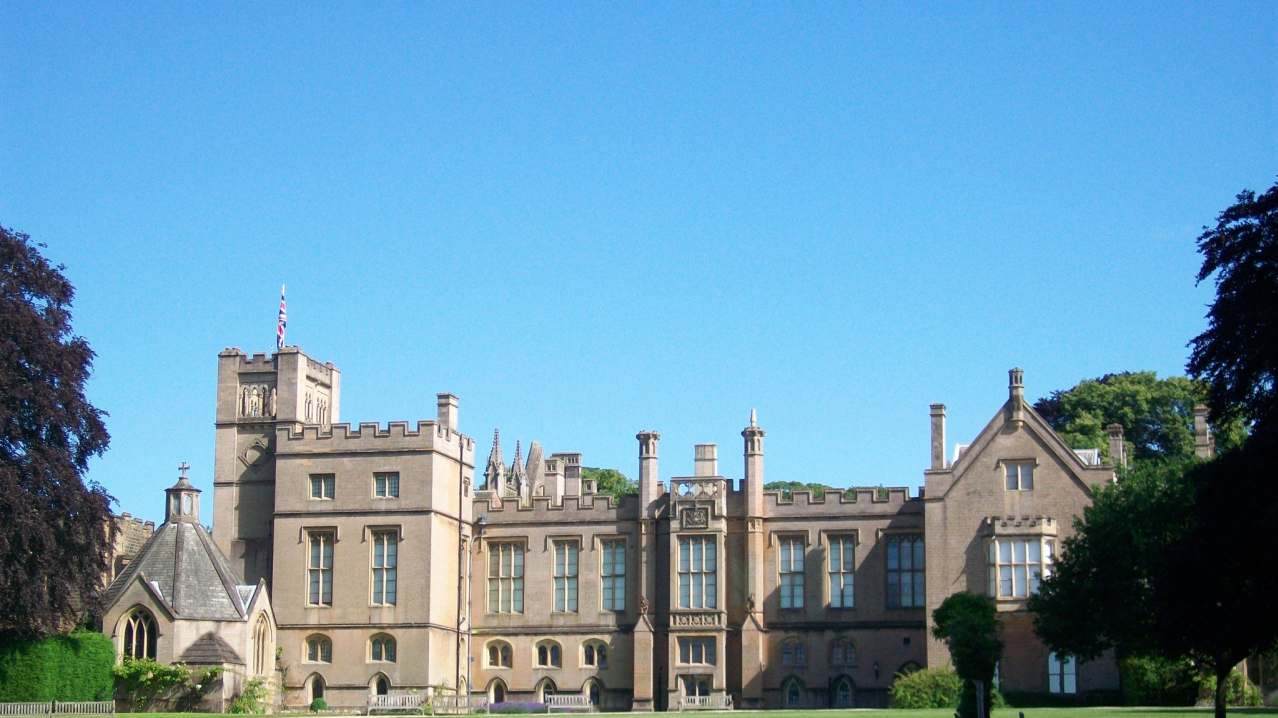 Outside view of Newstead Abbey in Nottingham