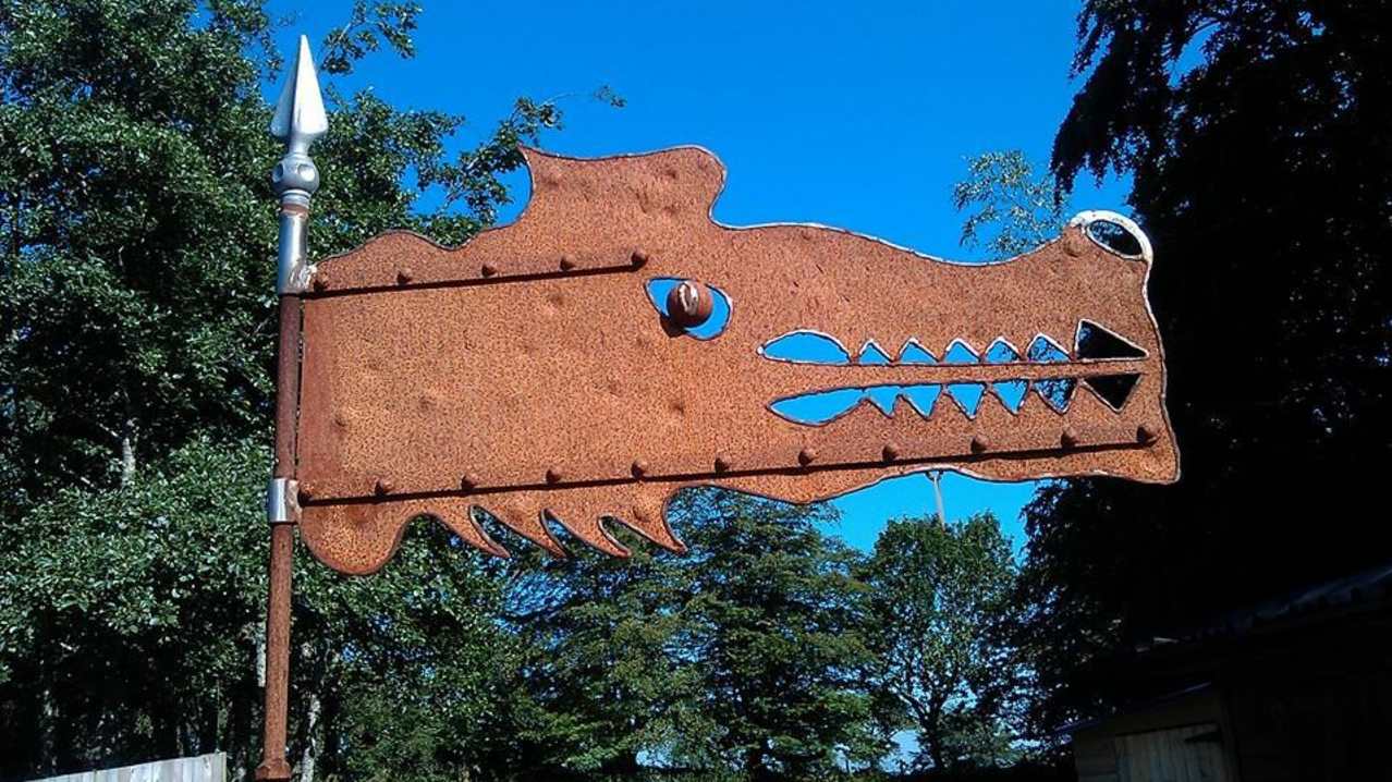 Dragon sign at Dragon Archery in Holsworthy
