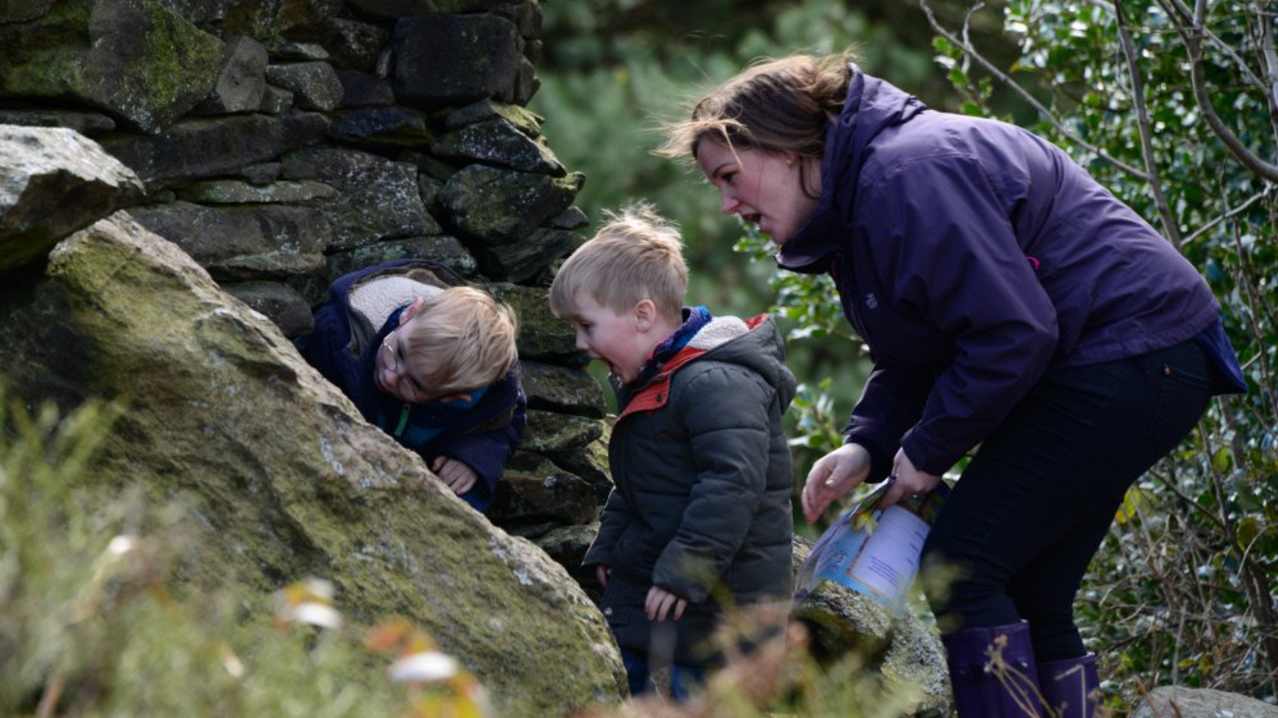 Family in the garden at Stoneywell, Leicestershire Family in the garden at Stoneywell, Leicestershire