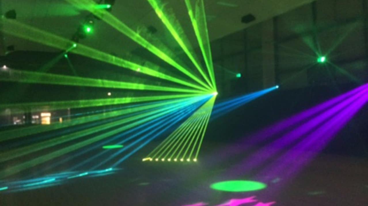 Coloured lights at Rollacity in Rochford