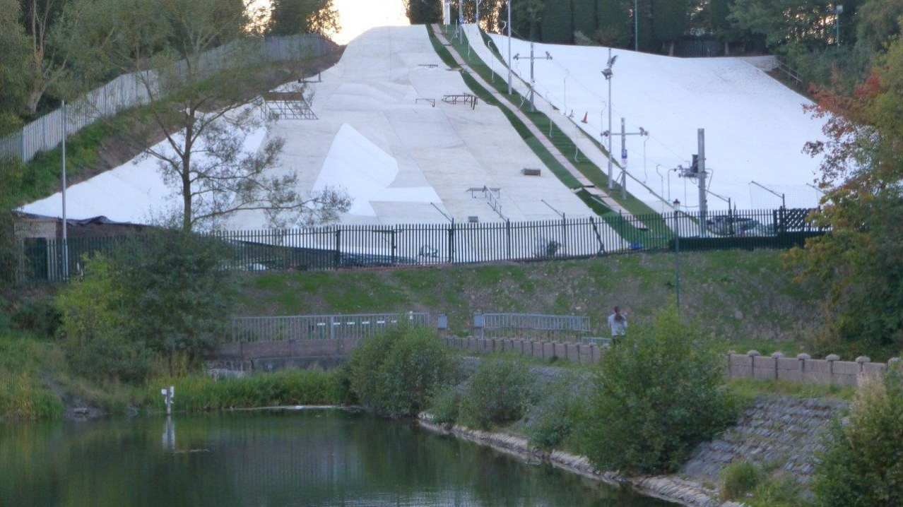 Ski slope at Kidsgrove Ski Centre in Stoke on Trent