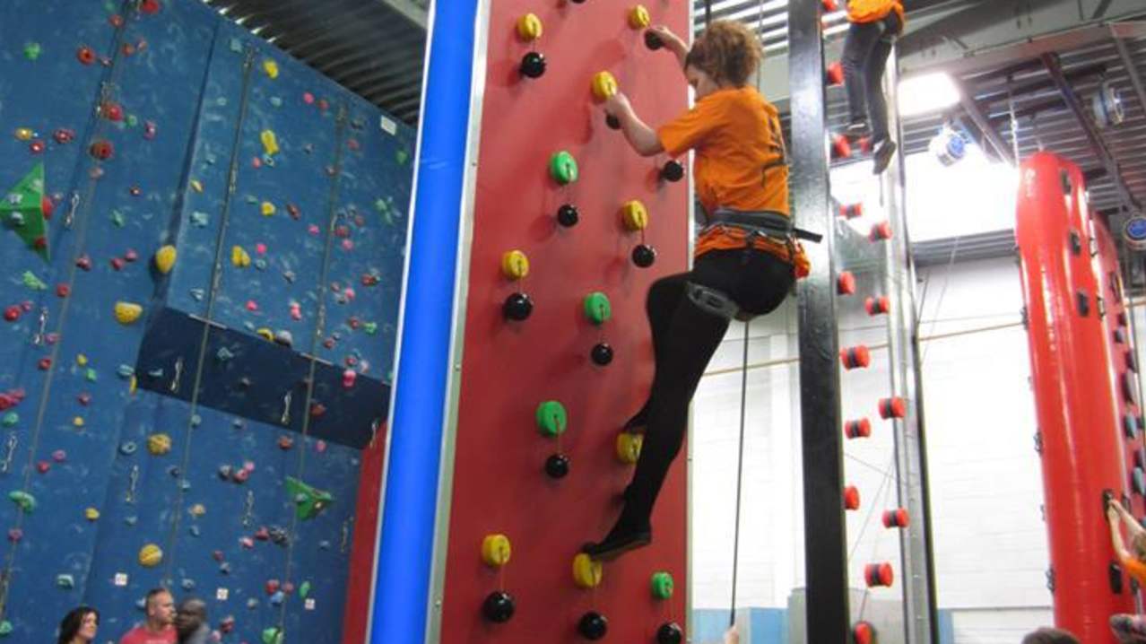 People climbing at Big Rock Climbing Centre in Milton Keynes People climbing at Big Rock Climbing Centre in Milton Keynes