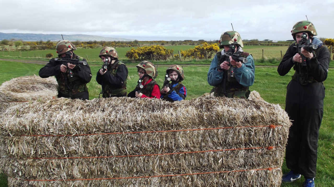 Family playing paintball at Foylehov Activities in Londonderry