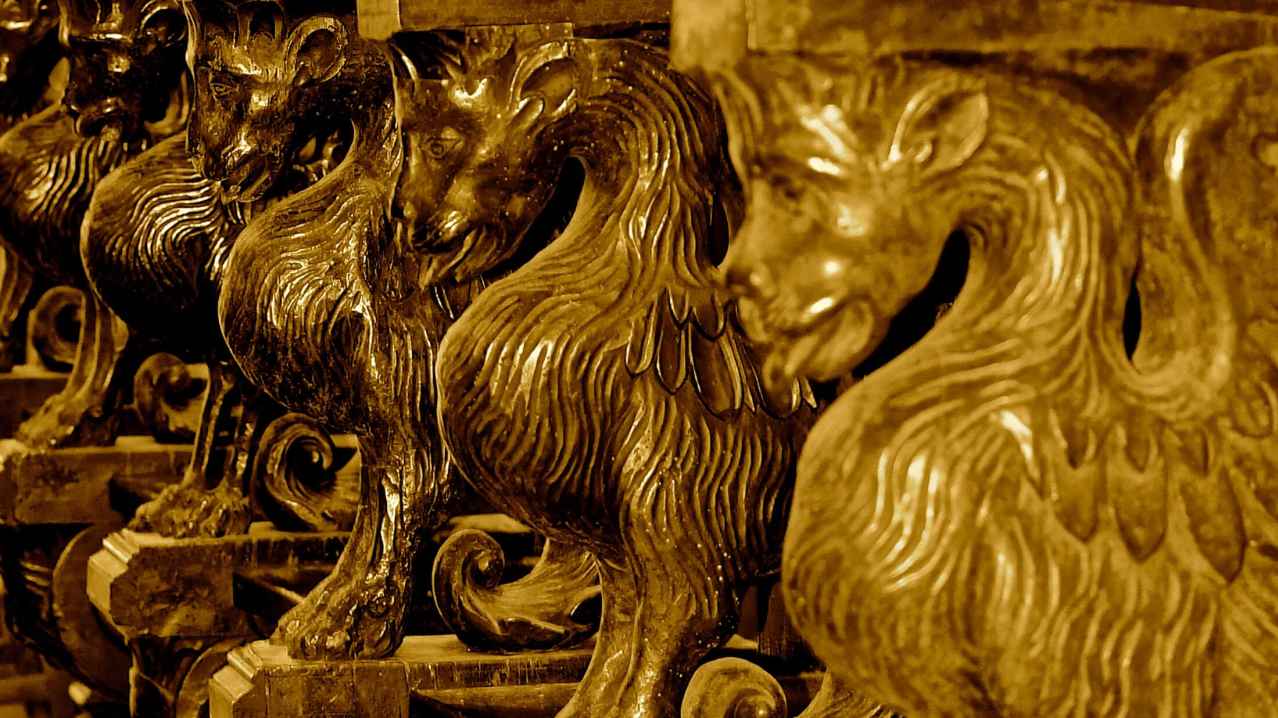 Choir Stalls Carving St Conans Kirk Argyll Choir Stalls Carving St Conans Kirk Argyll