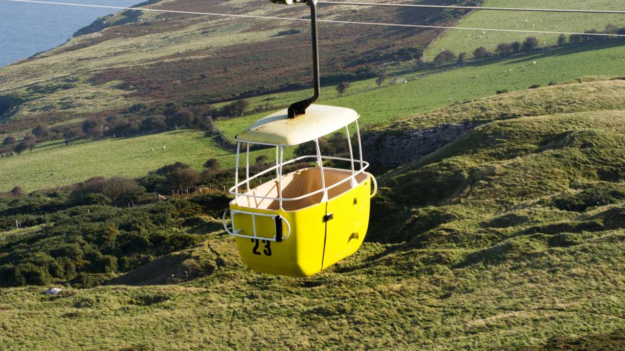 Cable car at Great Orme Aerial Cable Cars in Llandudno Cable car at Great Orme Aerial Cable Cars in Llandudno