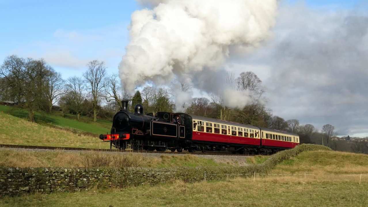 Steam locomotive at Keighley & Worth Valleey Railway in Keighley Steam locomotive at Keighley & Worth Valleey Railway in Keighley