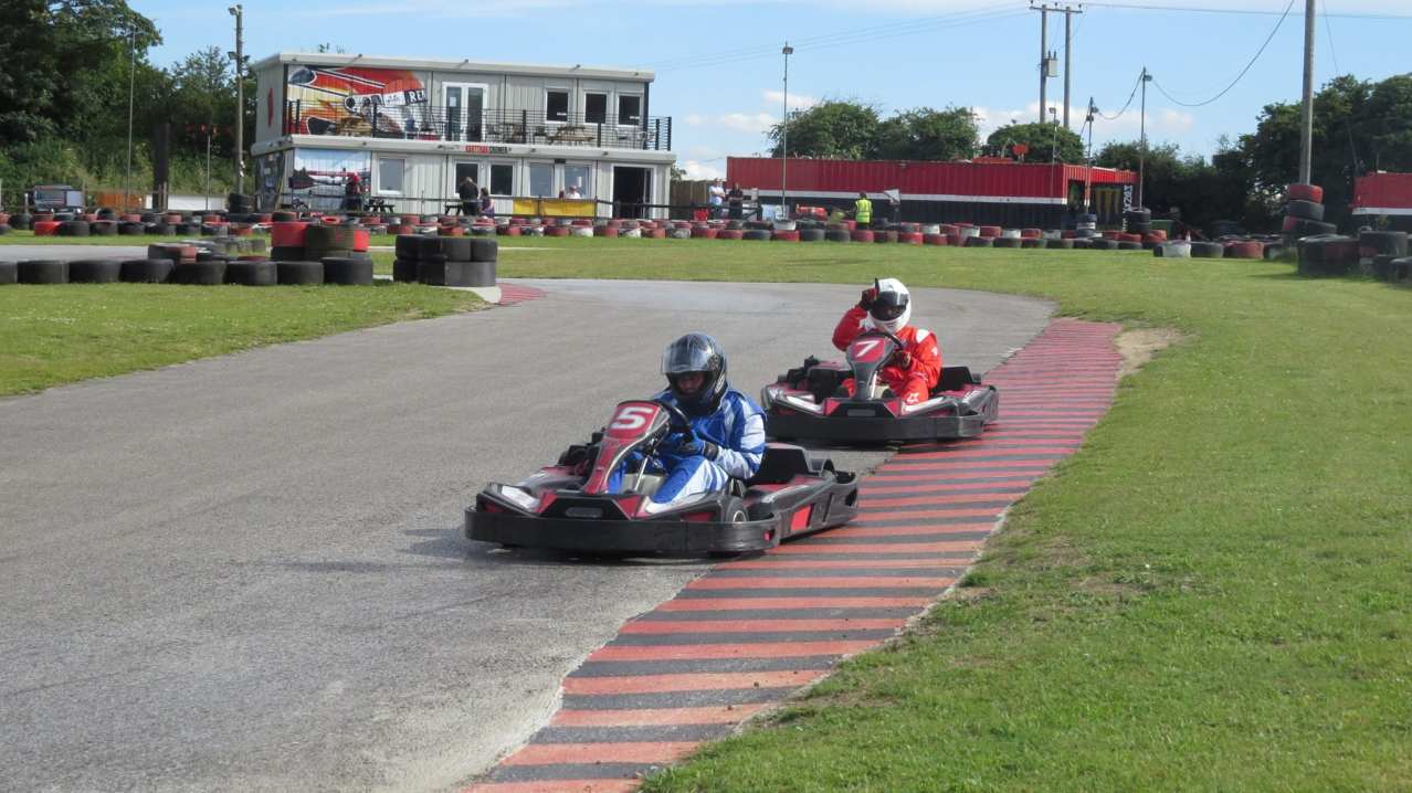 People go kart racing at Karttrak Cromer