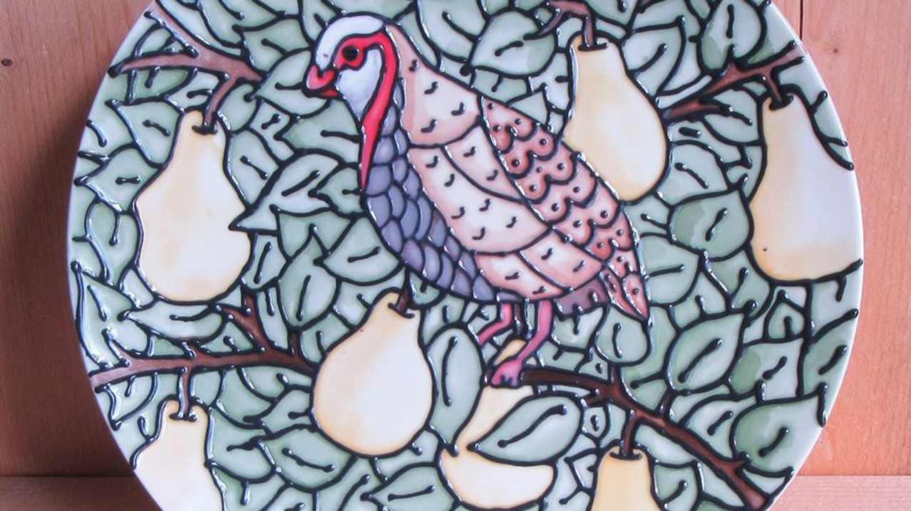 Painted ceramic plate at Live Love and Create in Brigg