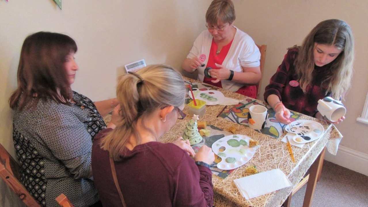Mums painting at Live Love and Create in Brigg