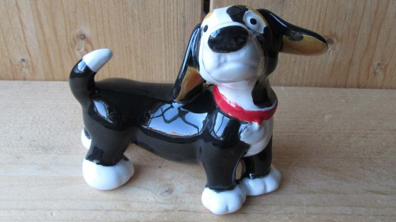 Ceramic dog painted at Live Love and Create in Brigg