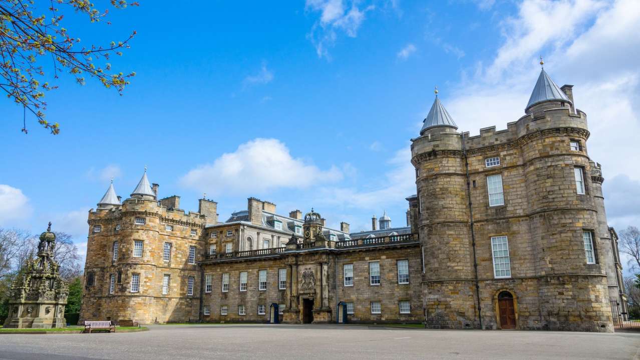 Entrance to Palace of Holyroodhouse in Edinburgh