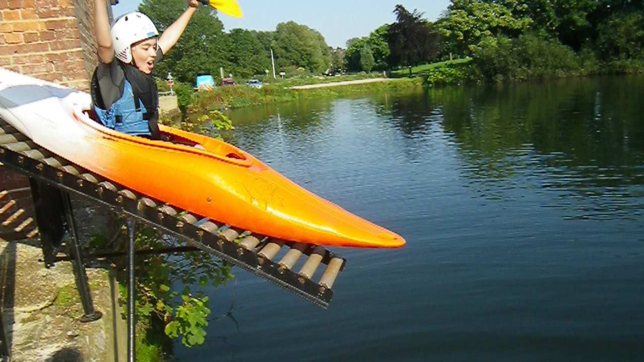 Person kayaking at Woodmill Outdoor Activities Centre in Southampton