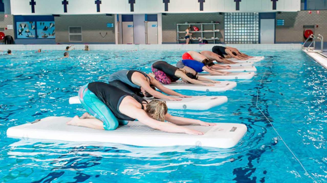 People exercising in pool at Northcroft Leisure Centre and Lido in Newbury People exercising in pool at Northcroft Leisure Centre and Lido in Newbury